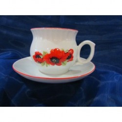 Hrnek Darume s podšálkem, Vlčí mák, 240 ml