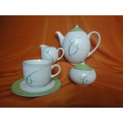 Kávový servis 6-ti osobní 150 ml + 6 dezerních talířů Opal, 80216/ Tráva