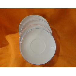 Podšálek 1921 15 cm, zelená/modrá/červená/fialová linka