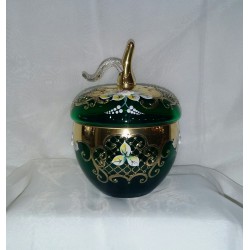 Dóza jablko, Smalt, 16 cm/Zelená