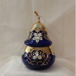 Dóza hruška, Smalt, 21 cm/modrá