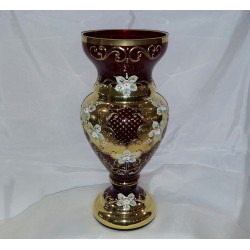 Váza srdcovka střední, Smalt, 30cm, červená