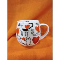Hrnek kočka srdíčka