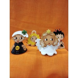 Zvonek 8cm,anděl,čert,slunce,kominík