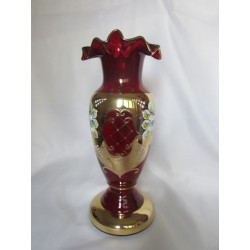Váza lipna, Smalt, 26 cm/ červená